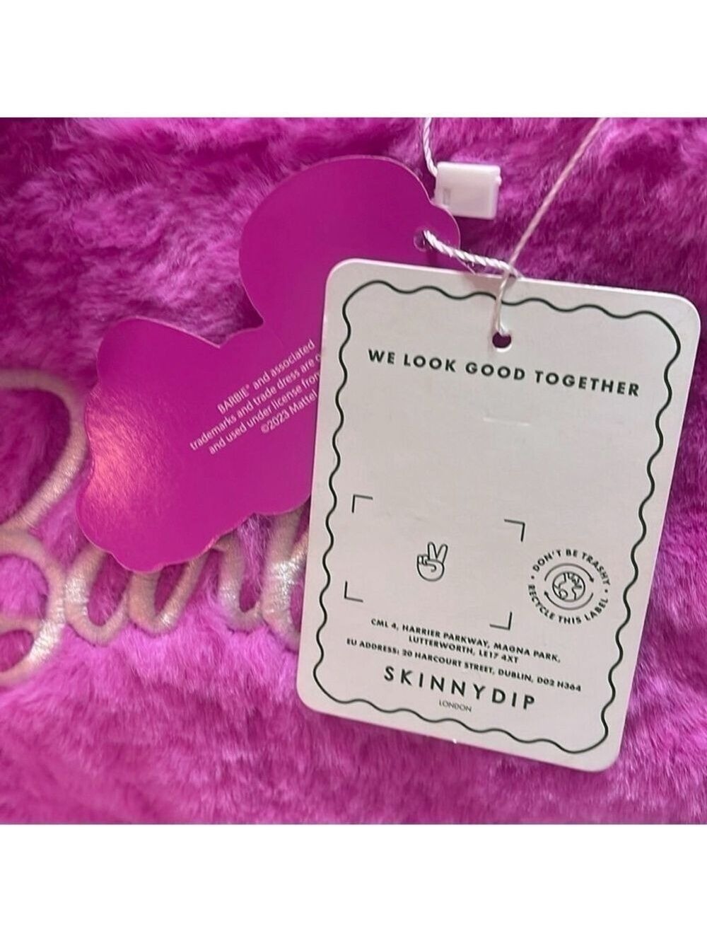 Barbie & Skinnydip London Collaboration Pink Furry Crossbody RARE Purse Bag - Picture 11 of 14
